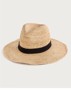 J.Crew Packable Raffia Straw Hat Wide Brim G6551 NWT S/M